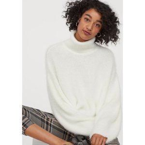 H&M Fuzzy Turtle Neck Drop Shoulder  Sweater